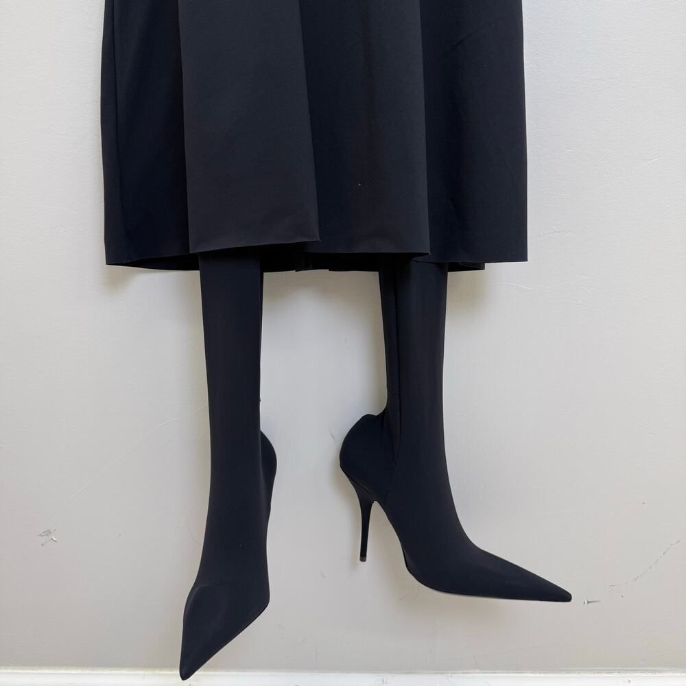 Distressed Cotton-Blend Turtleneck Midi Dress with size 37 shoes